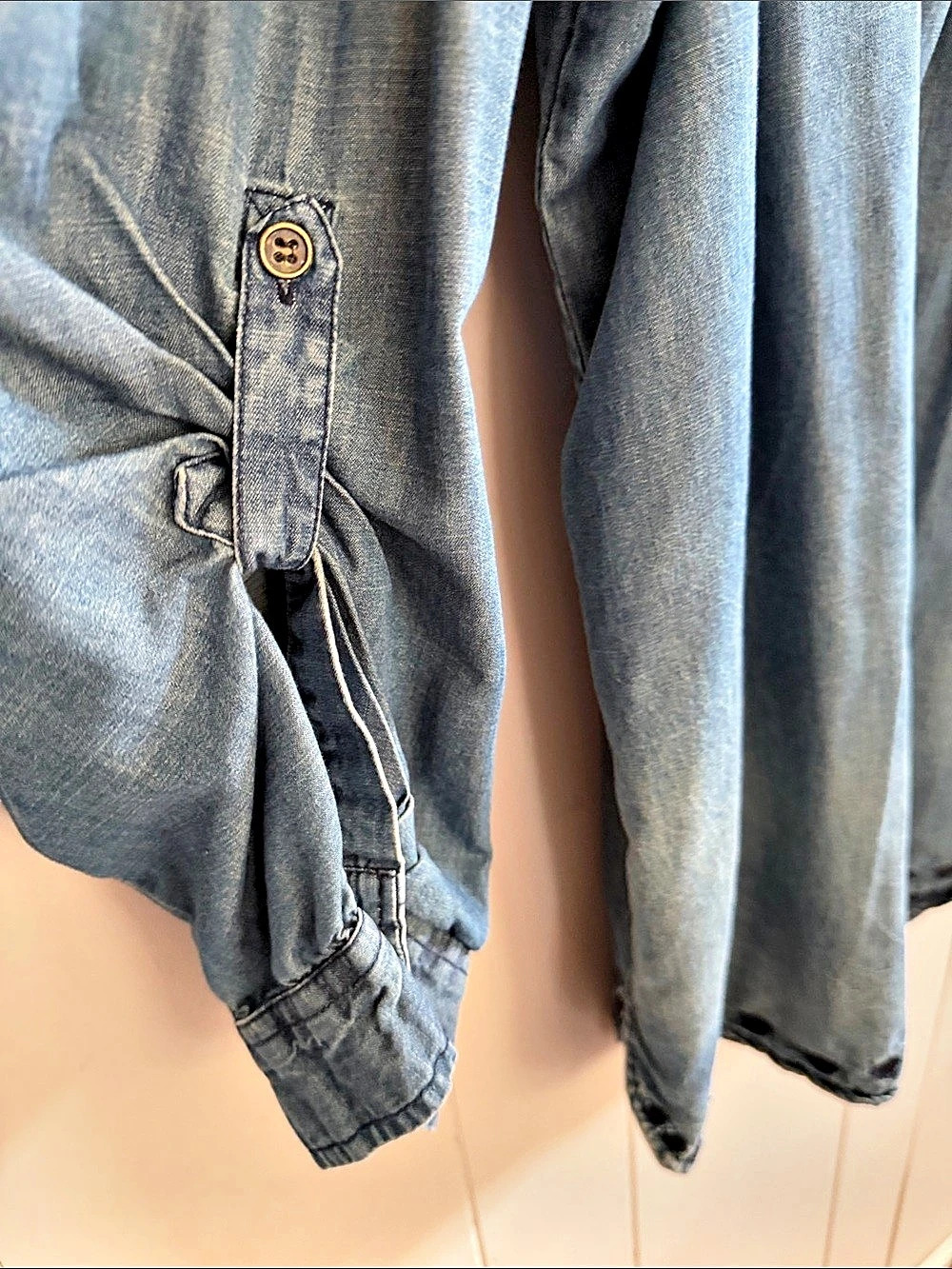Tantrums Embroidered Chambray Denim Tunic XXL Boho Western Country Prairie Rodeo - Picture 8 of 14